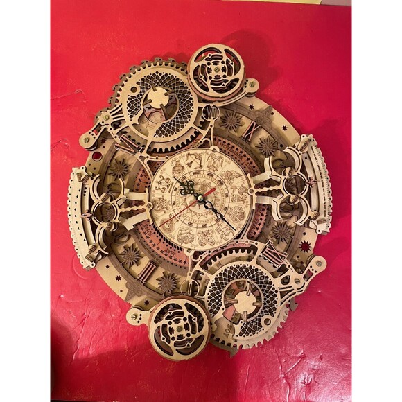 Robotime LC601 ROKR Zodiac Wall Clock Mechanical Time Art Engine - Picture 1 of 5
